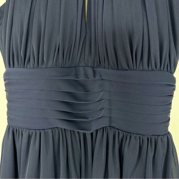 Speechless Junior Halter Style Chiffon Navy Cocktail Dress with Pearl Collar 1 - Picture 5 of 16